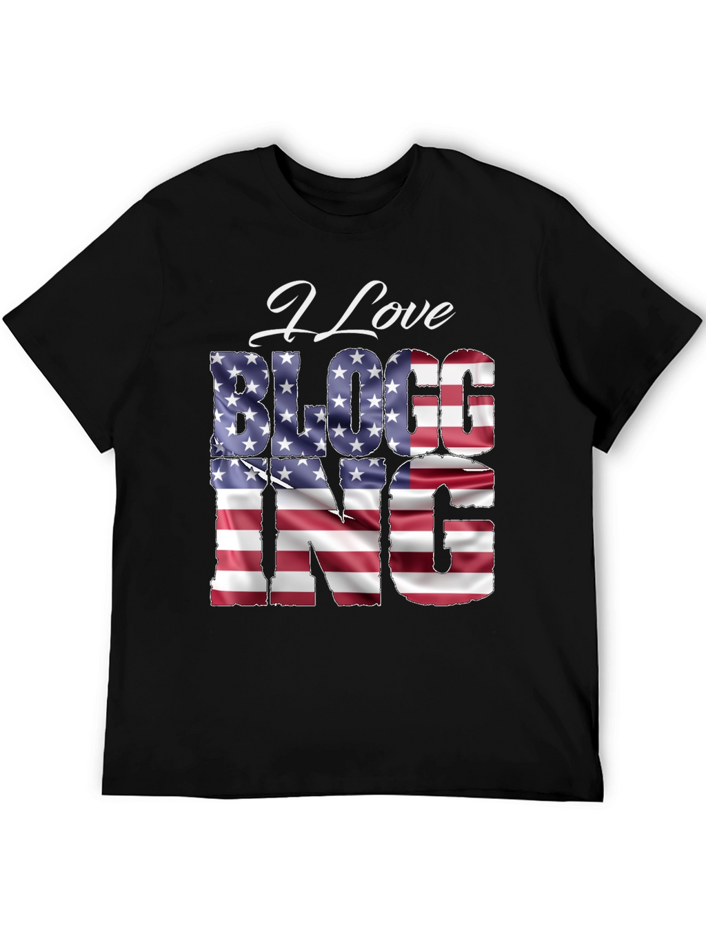 I Love BLOGGING USA Flag T-Shirt
