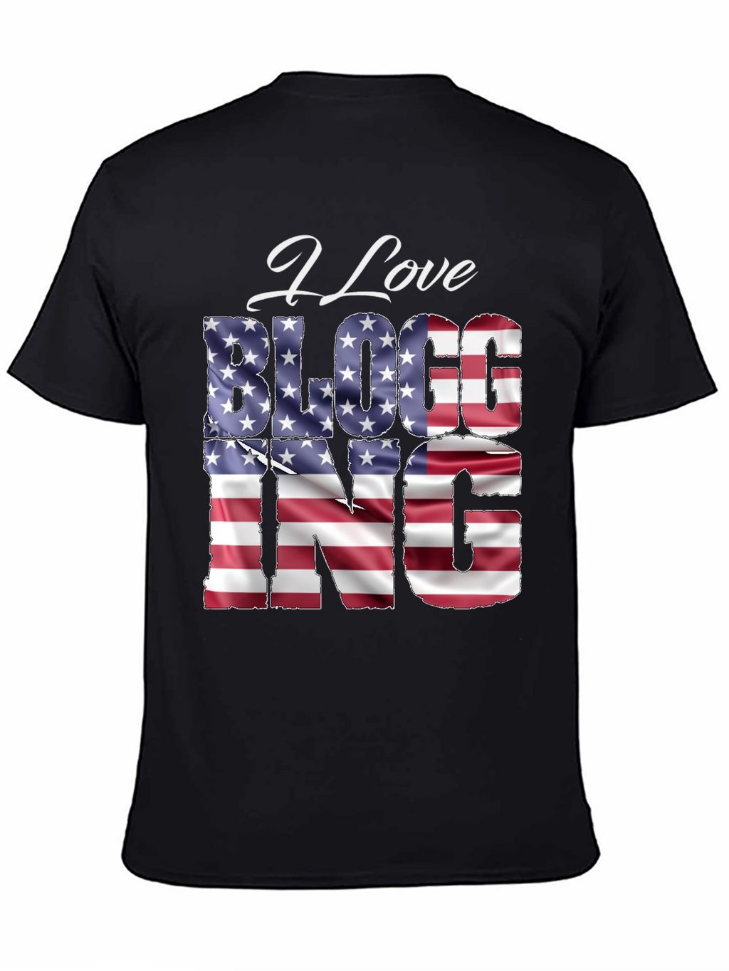 I Love BLOGGING USA Flag T-Shirt