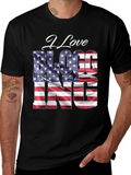 I Love BLOGGING USA Flag T-Shirt