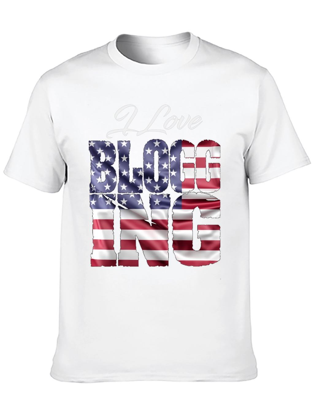I Love BLOGGING USA Flag T-Shirt