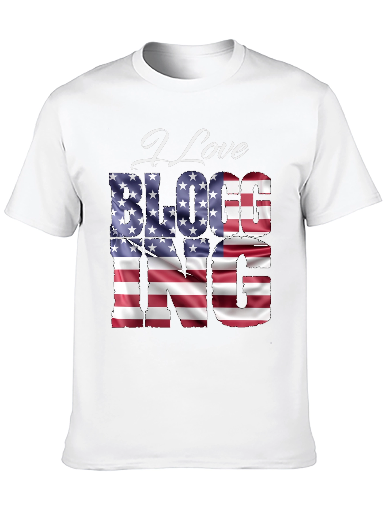 I Love BLOGGING USA Flag T-Shirt