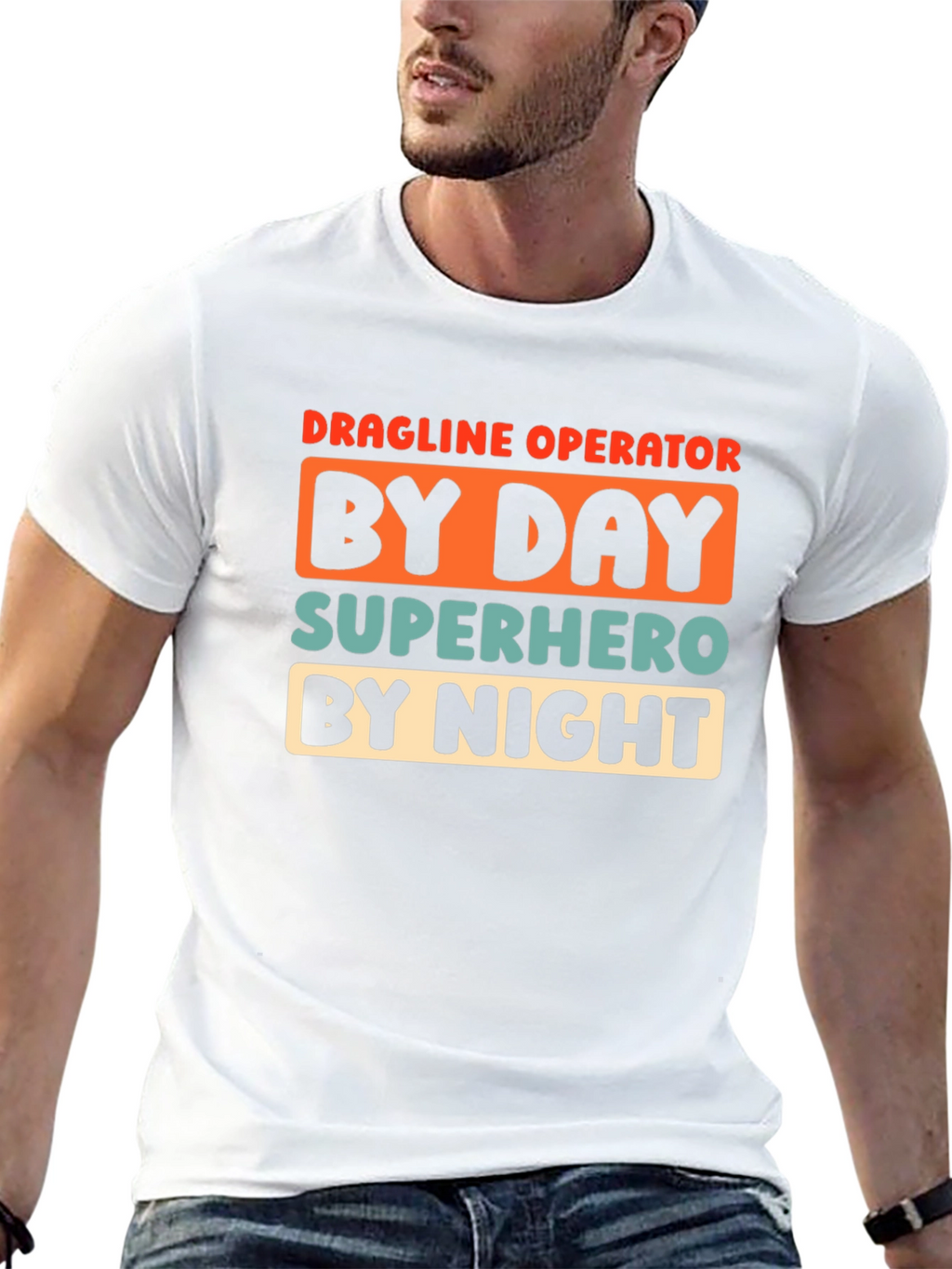 Dragline Operator Superhero T-Shirt