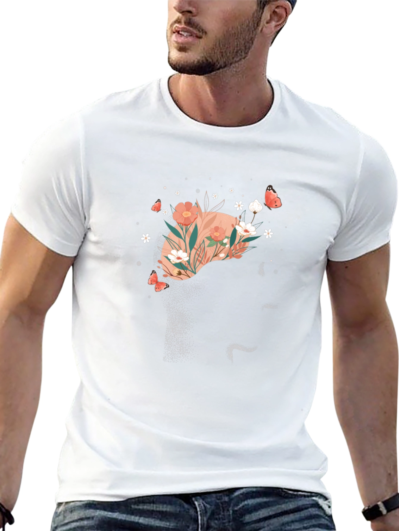 Floral Liver Graphic Tee - Cute Anatomy T-Shirt