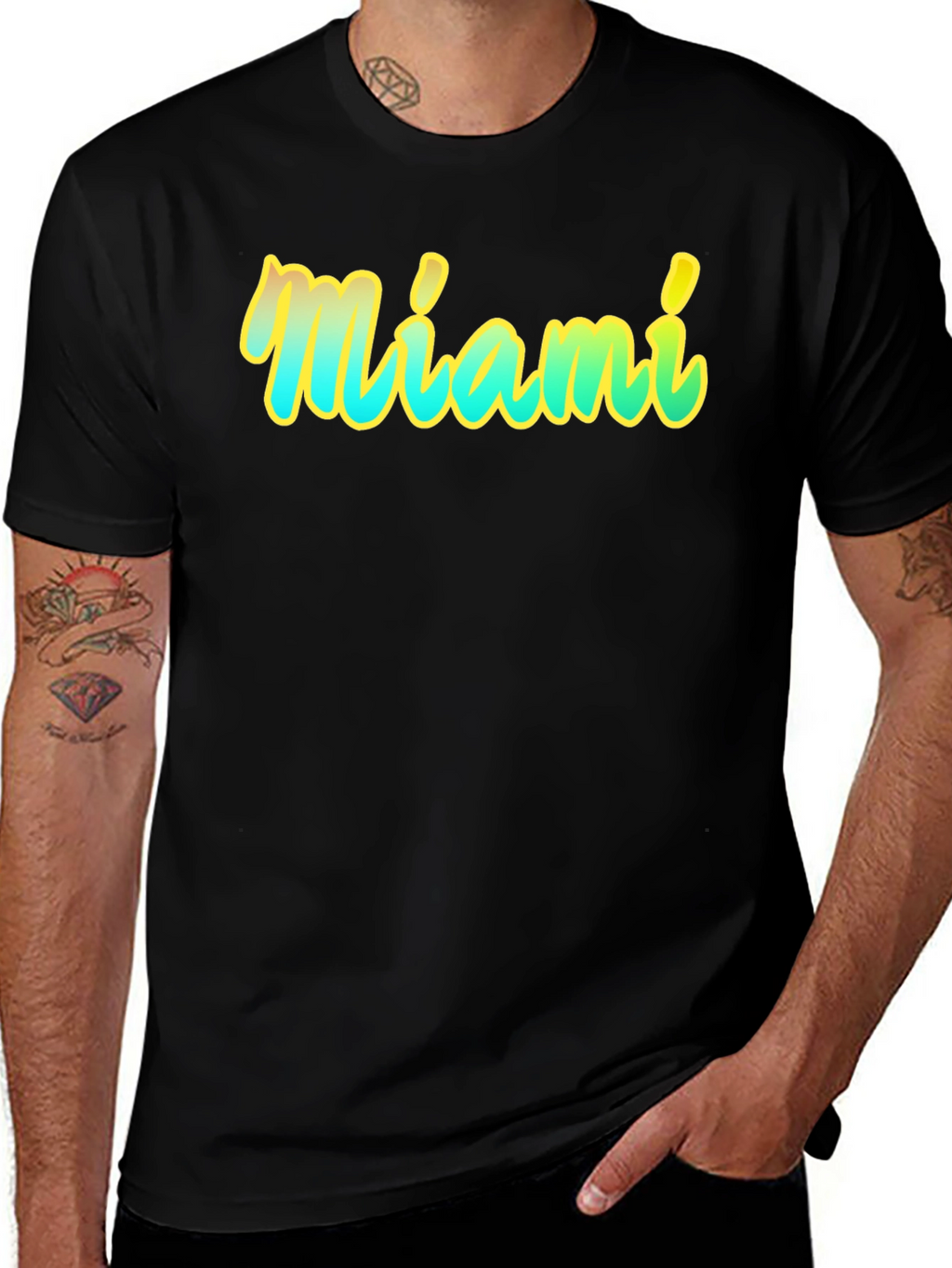 Miami Graphic T-Shirt - Black