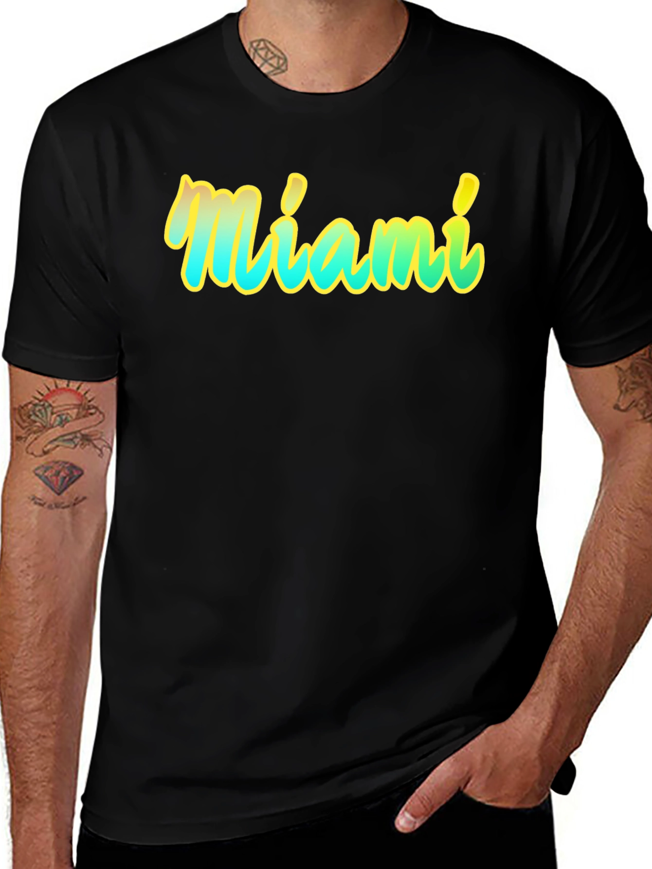 Miami Graphic T-Shirt - Black