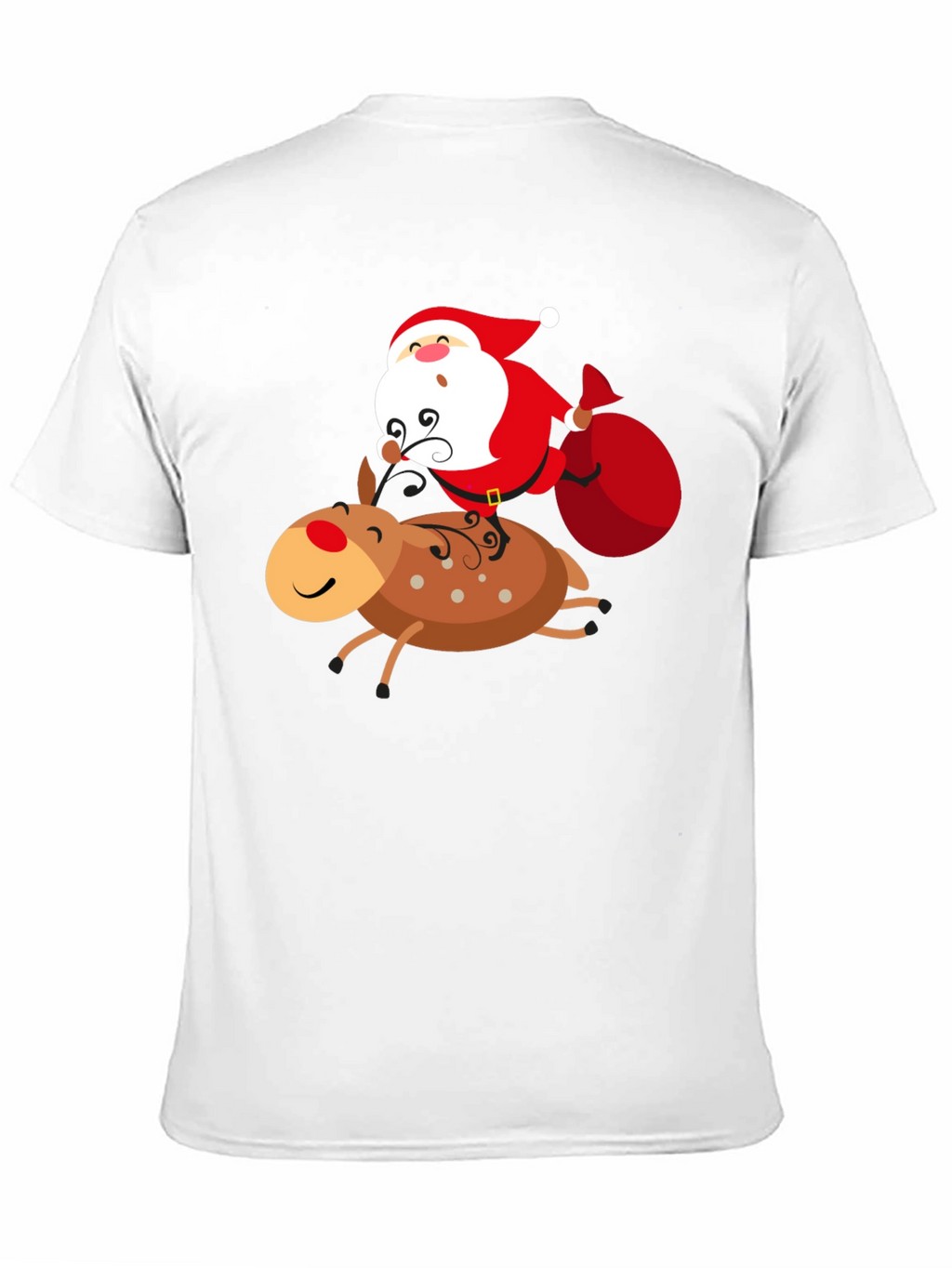 Santa Riding Reindeer Graphic T-Shirt
