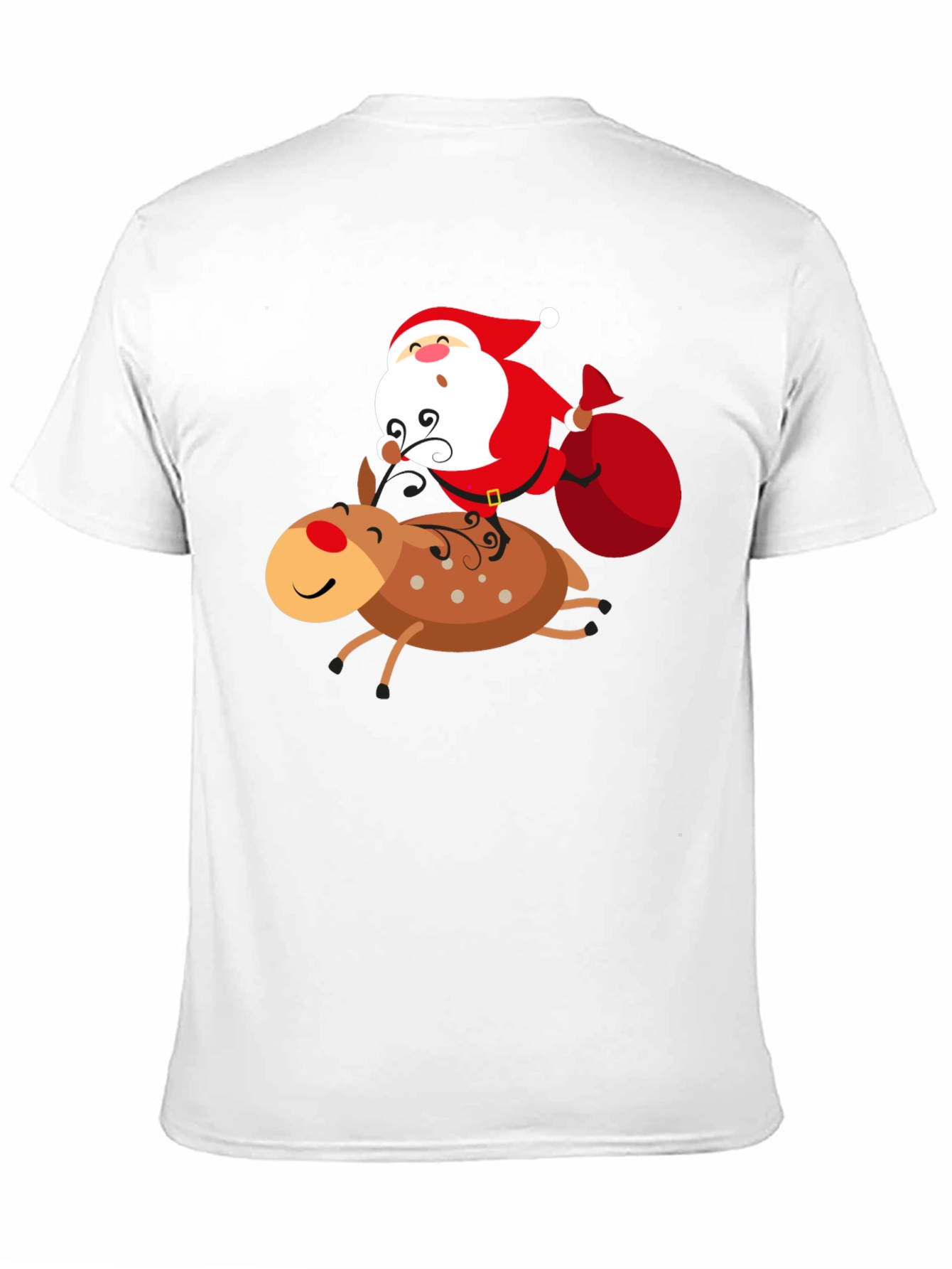 Santa Riding Reindeer Graphic T-Shirt