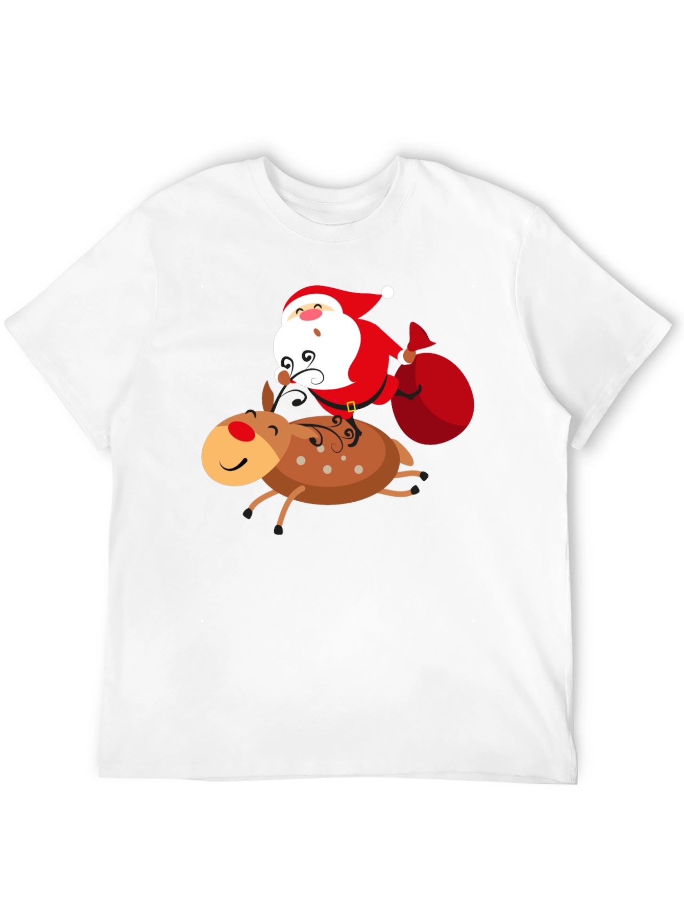 Santa Riding Reindeer Graphic T-Shirt