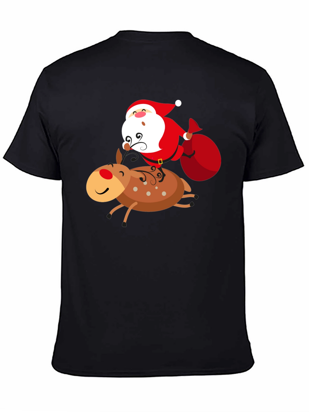 Santa Riding Reindeer Graphic T-Shirt