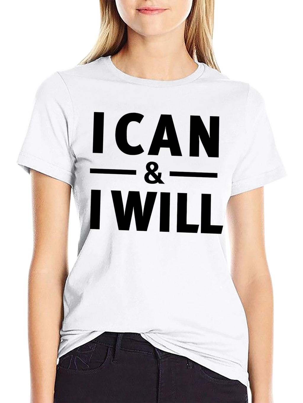 I Can & I Will Black Graphic T-Shirt