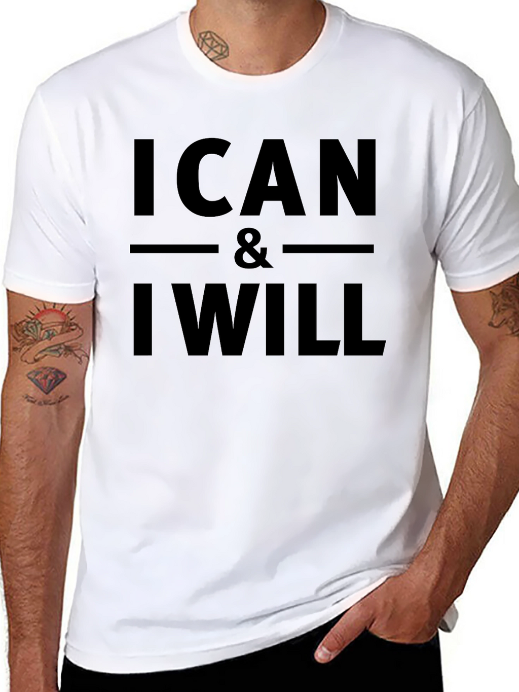 I Can & I Will Black Graphic T-Shirt