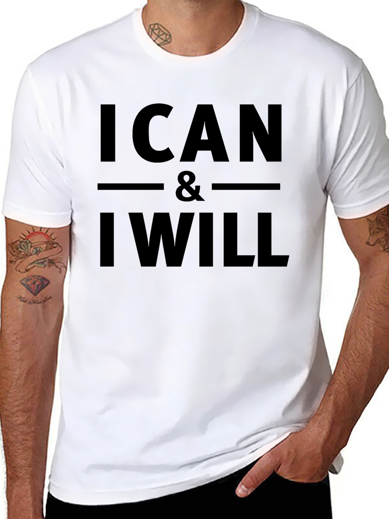 I Can & I Will Black Graphic T-Shirt