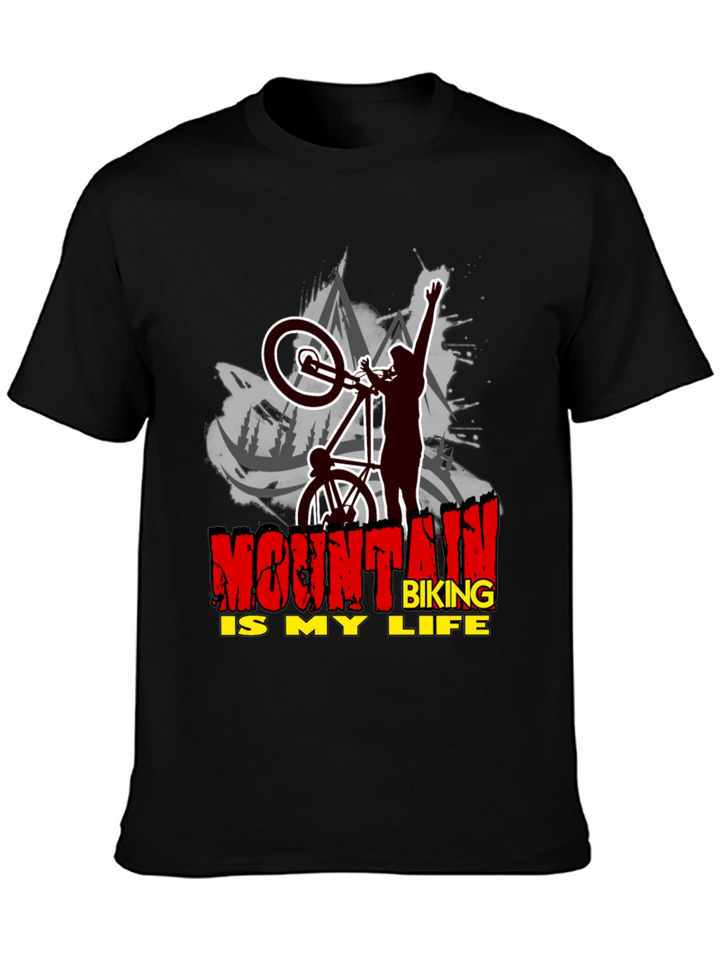 Mountain Biking Is My Life Black T-Shirt