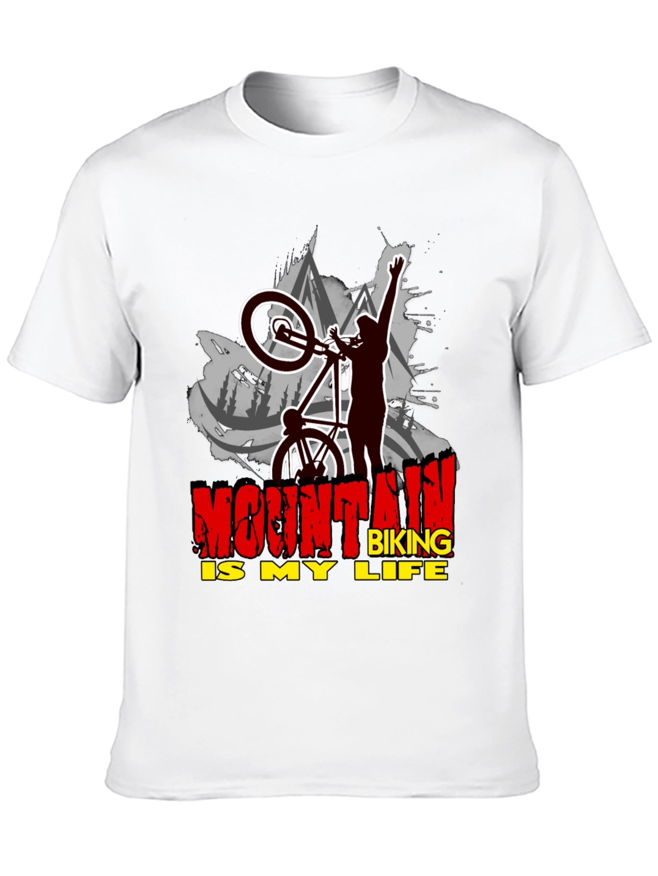 Mountain Biking Is My Life Black T-Shirt