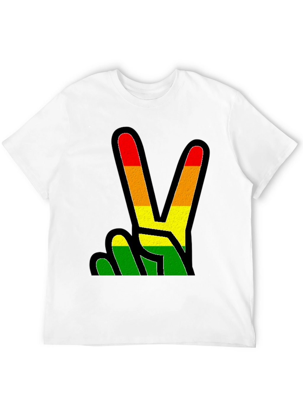 Rasta Peace Sign Black T-Shirt