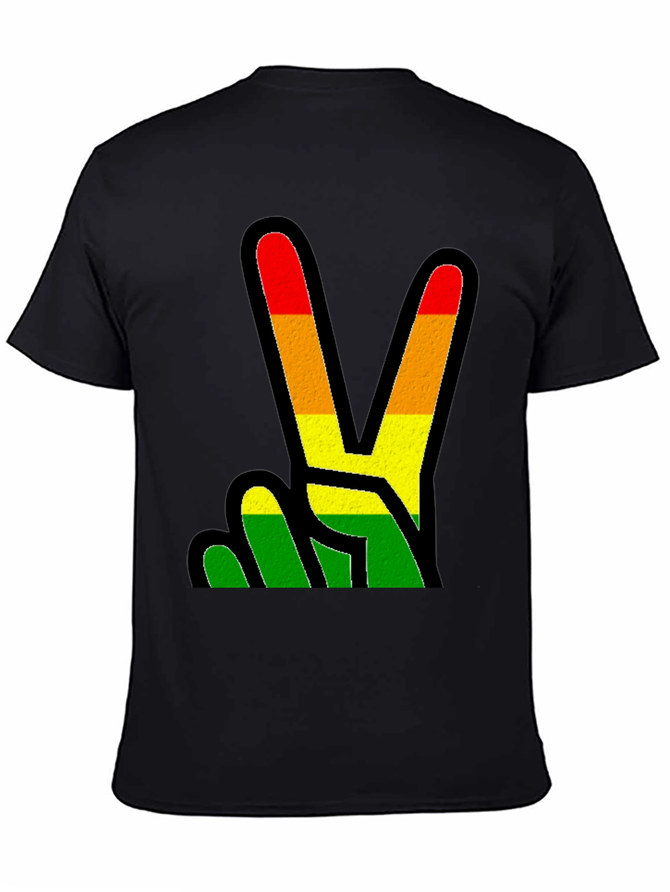 Rasta Peace Sign Black T-Shirt