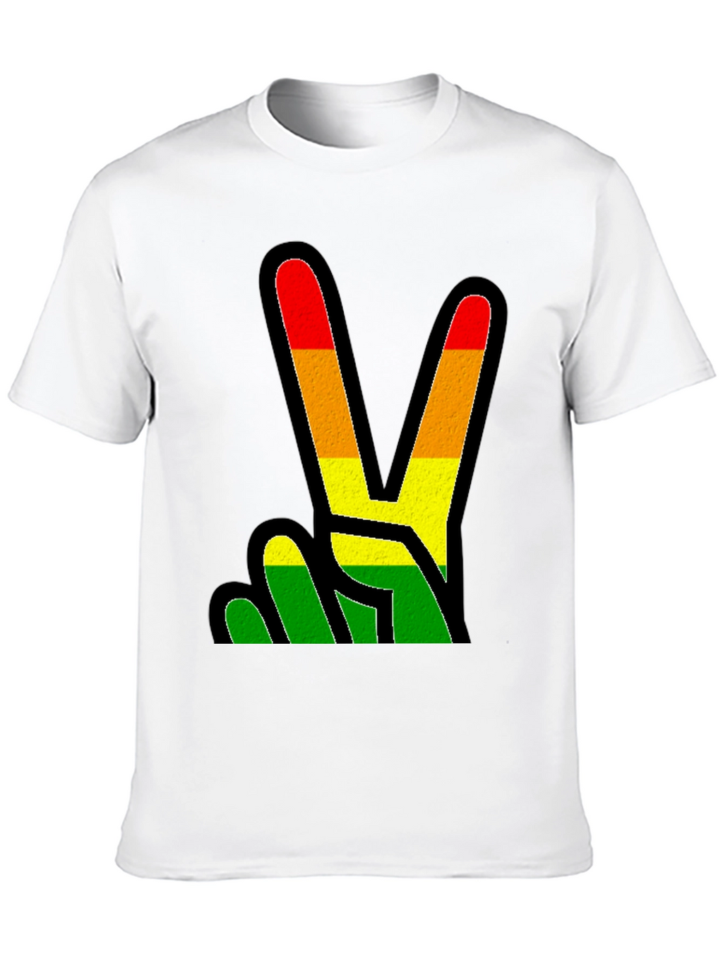 Rasta Peace Sign Black T-Shirt