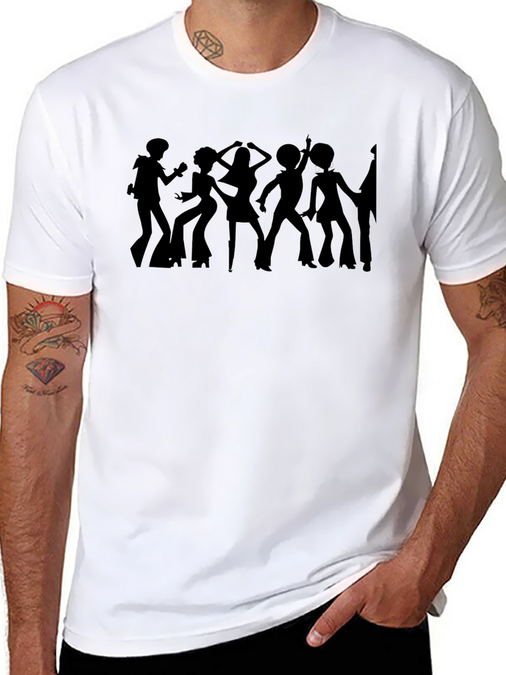 Retro Disco Silhouette Graphic T-Shirt