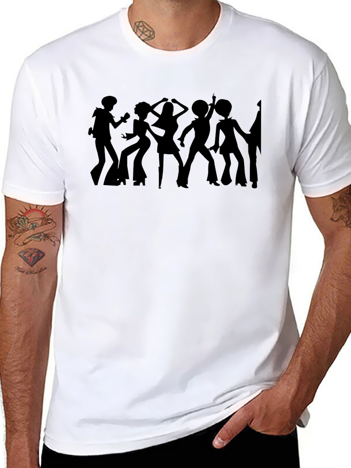 Retro Disco Silhouette Graphic T-Shirt