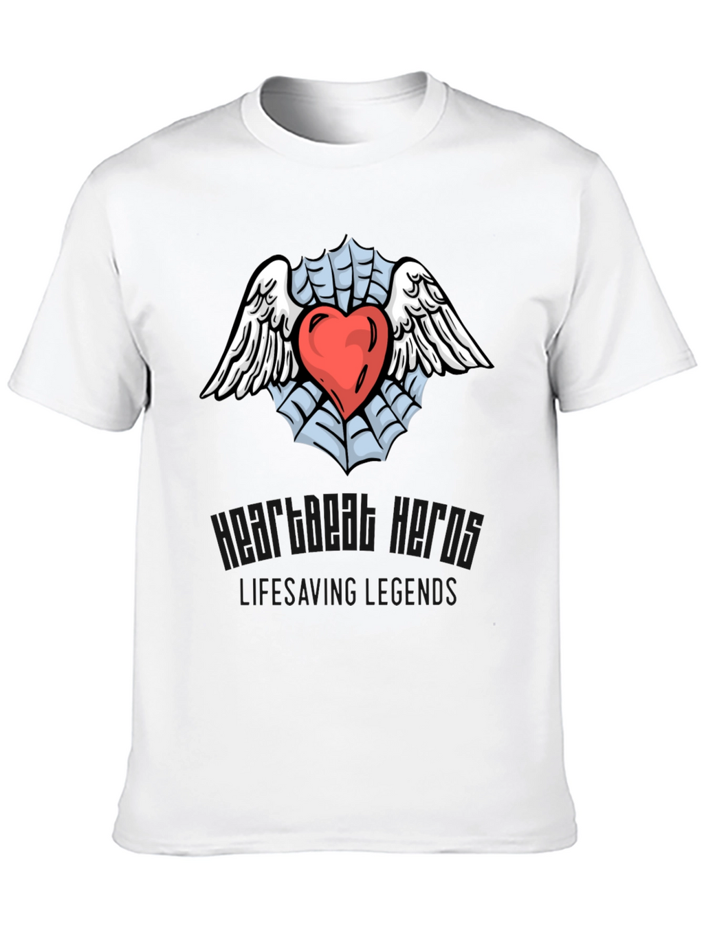 Heart & Wings Graphic Black T-Shirt