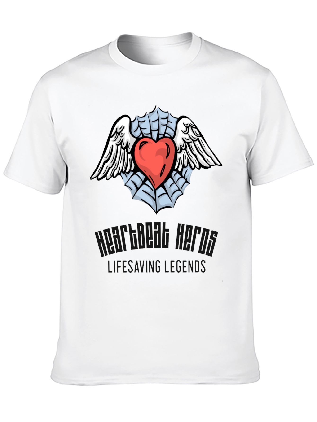 Heart & Wings Graphic Black T-Shirt