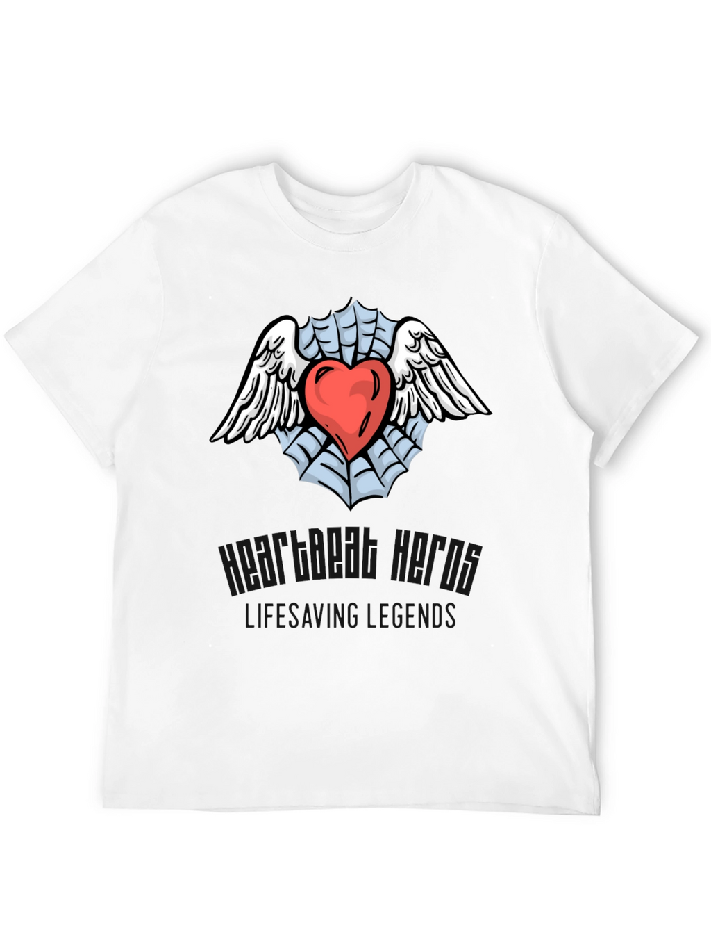 Heart & Wings Graphic Black T-Shirt