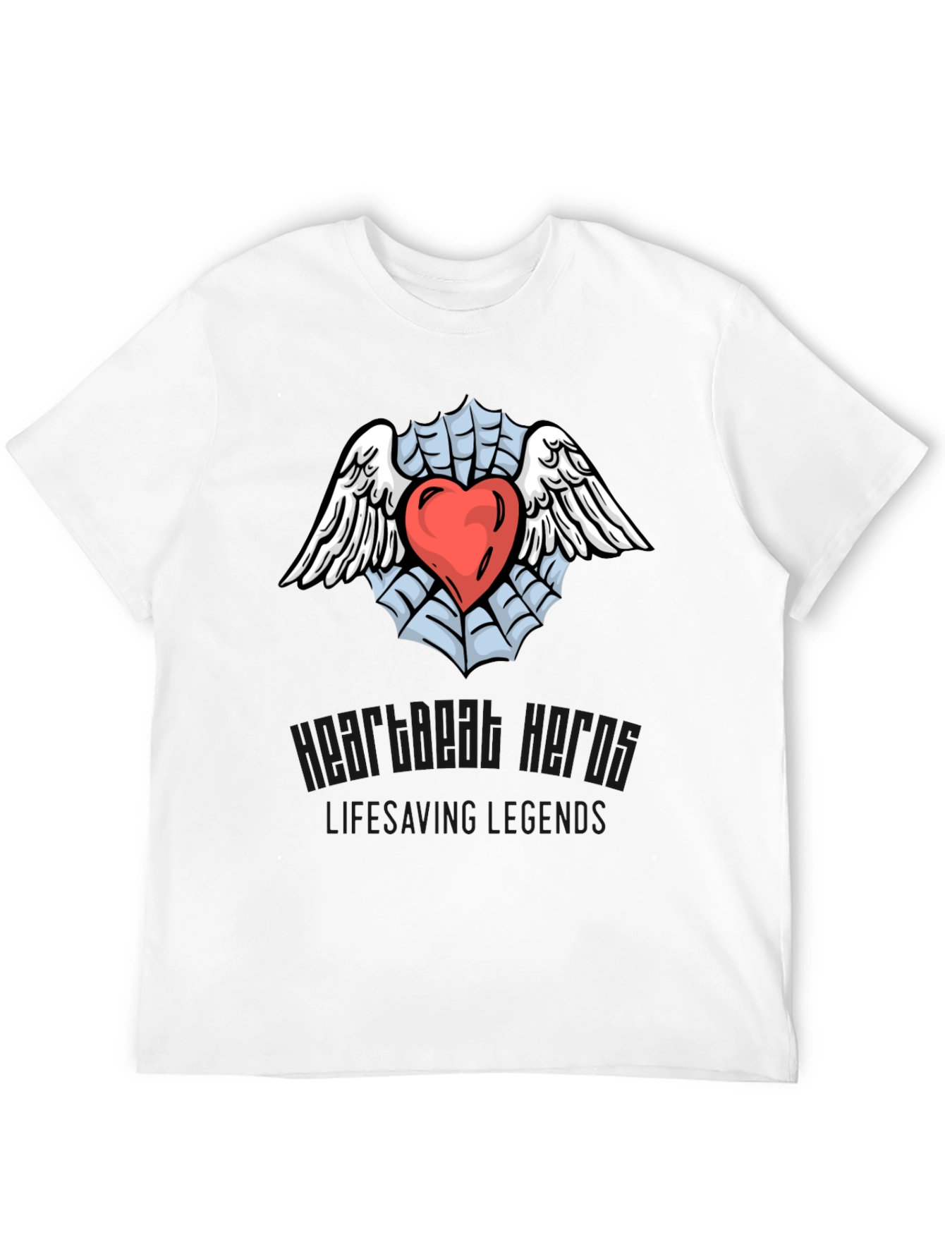 Heart & Wings Graphic Black T-Shirt