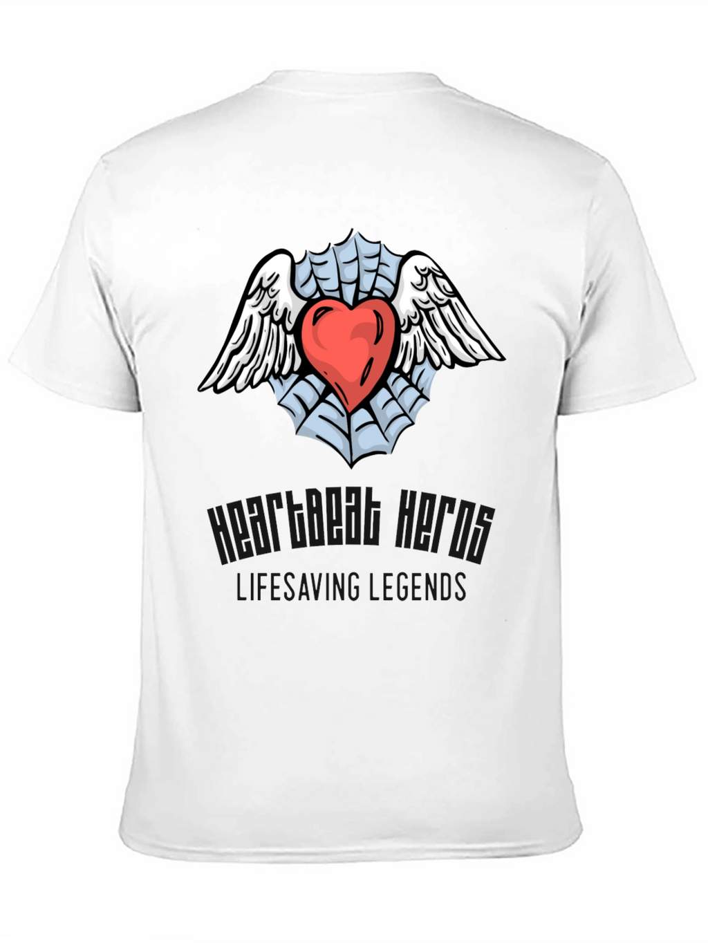 Heart & Wings Graphic Black T-Shirt