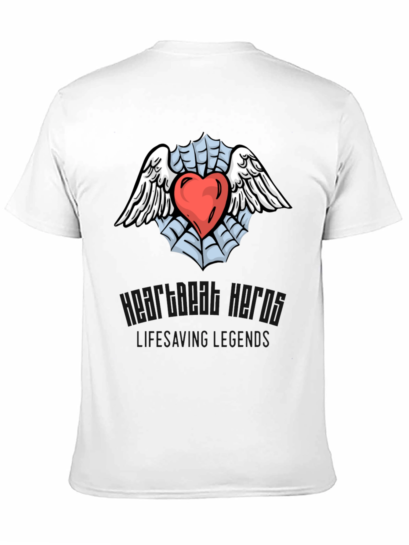 Heart & Wings Graphic Black T-Shirt