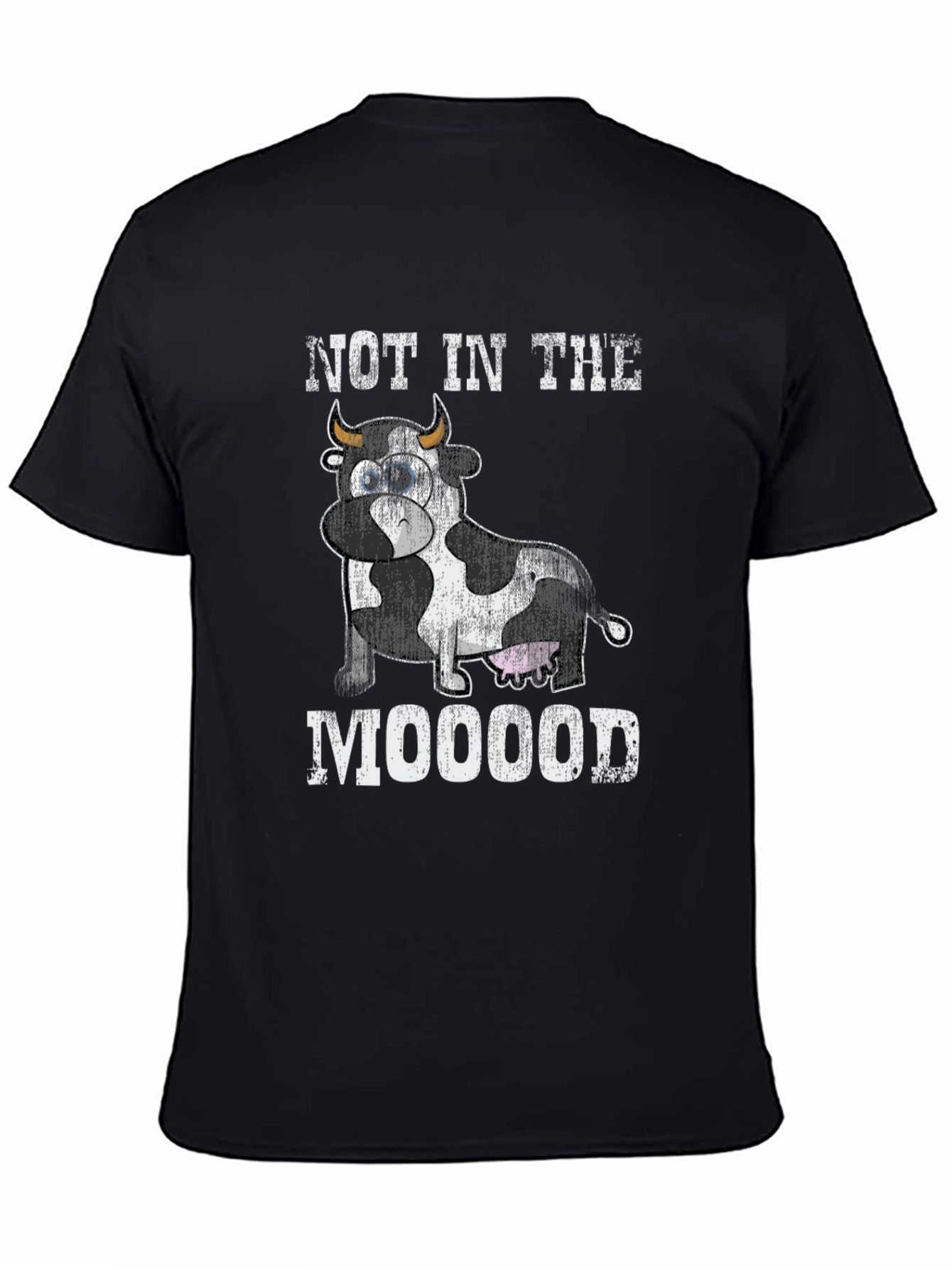 Not In The Mooood Funny Cow Graphic T-Shirt