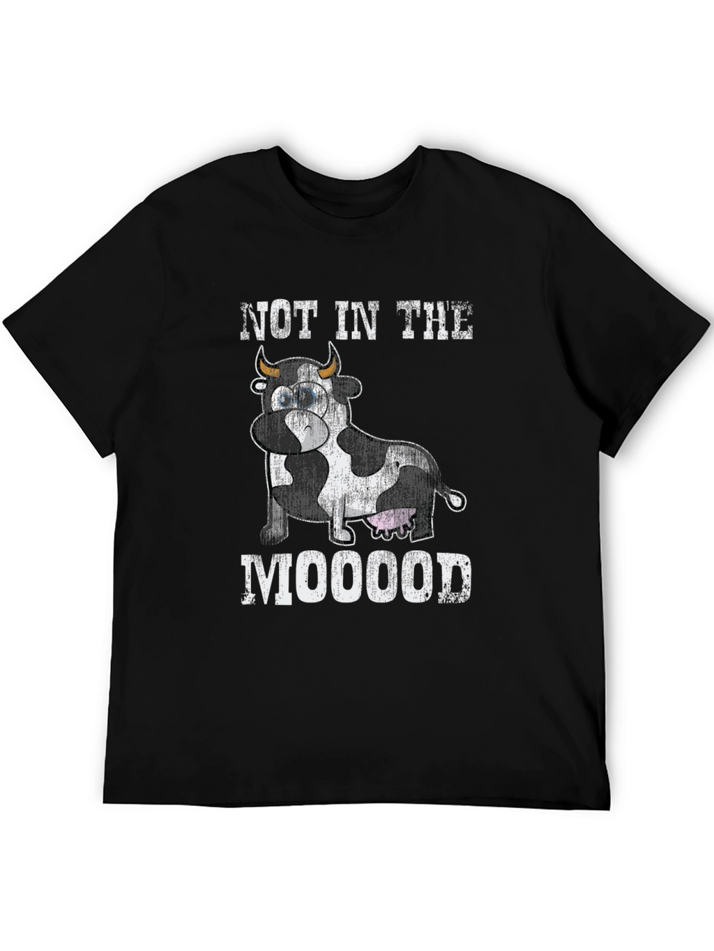 Not In The Mooood Funny Cow Graphic T-Shirt