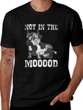 Not In The Mooood Funny Cow Graphic T-Shirt