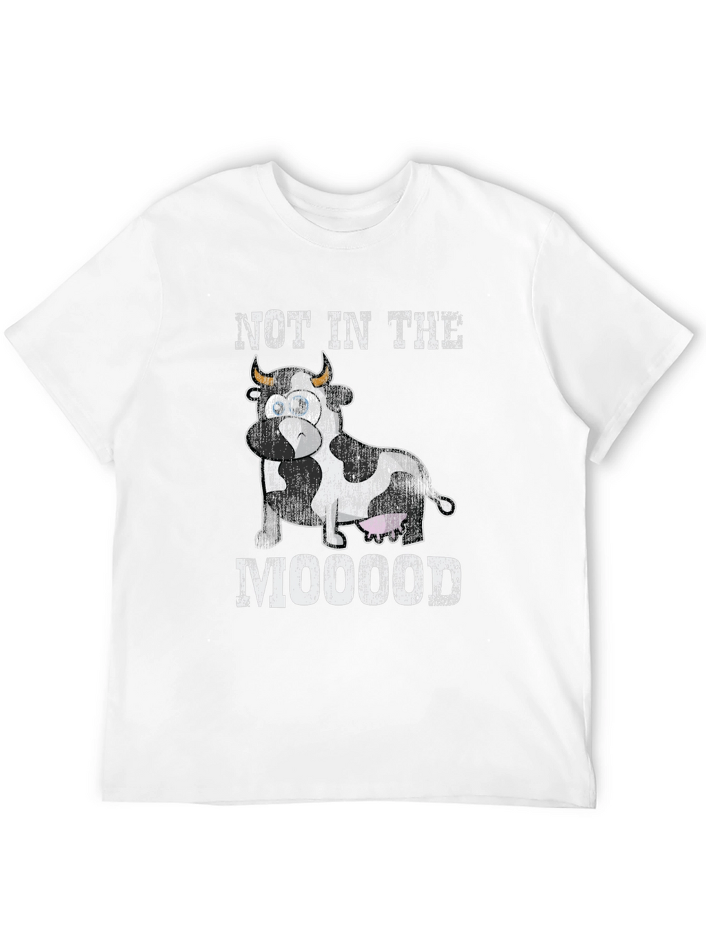 Not In The Mooood Funny Cow Graphic T-Shirt