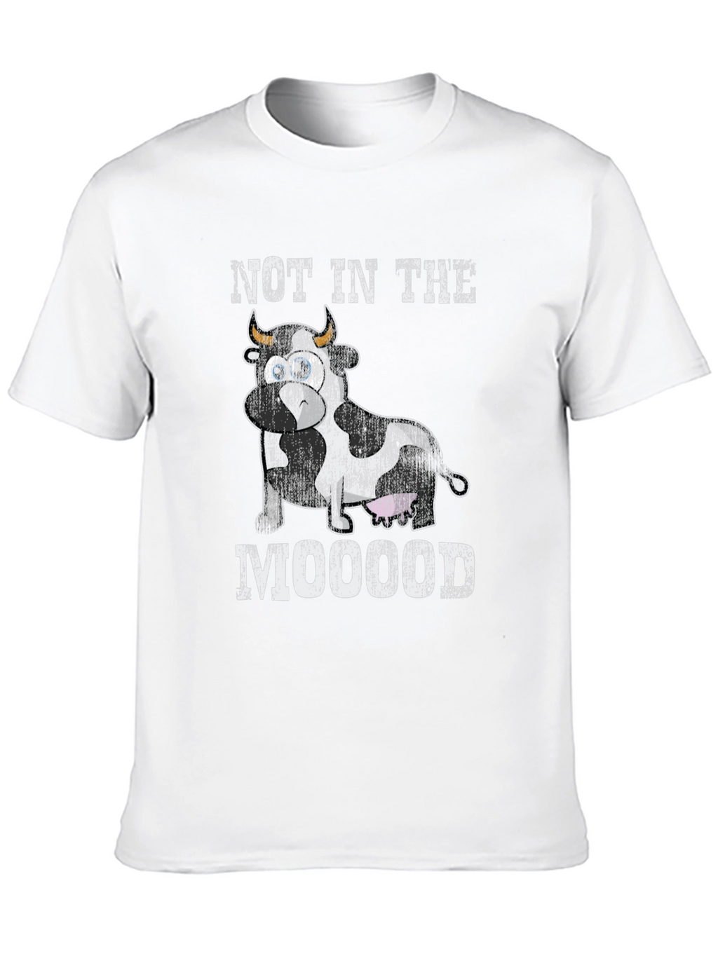Not In The Mooood Funny Cow Graphic T-Shirt
