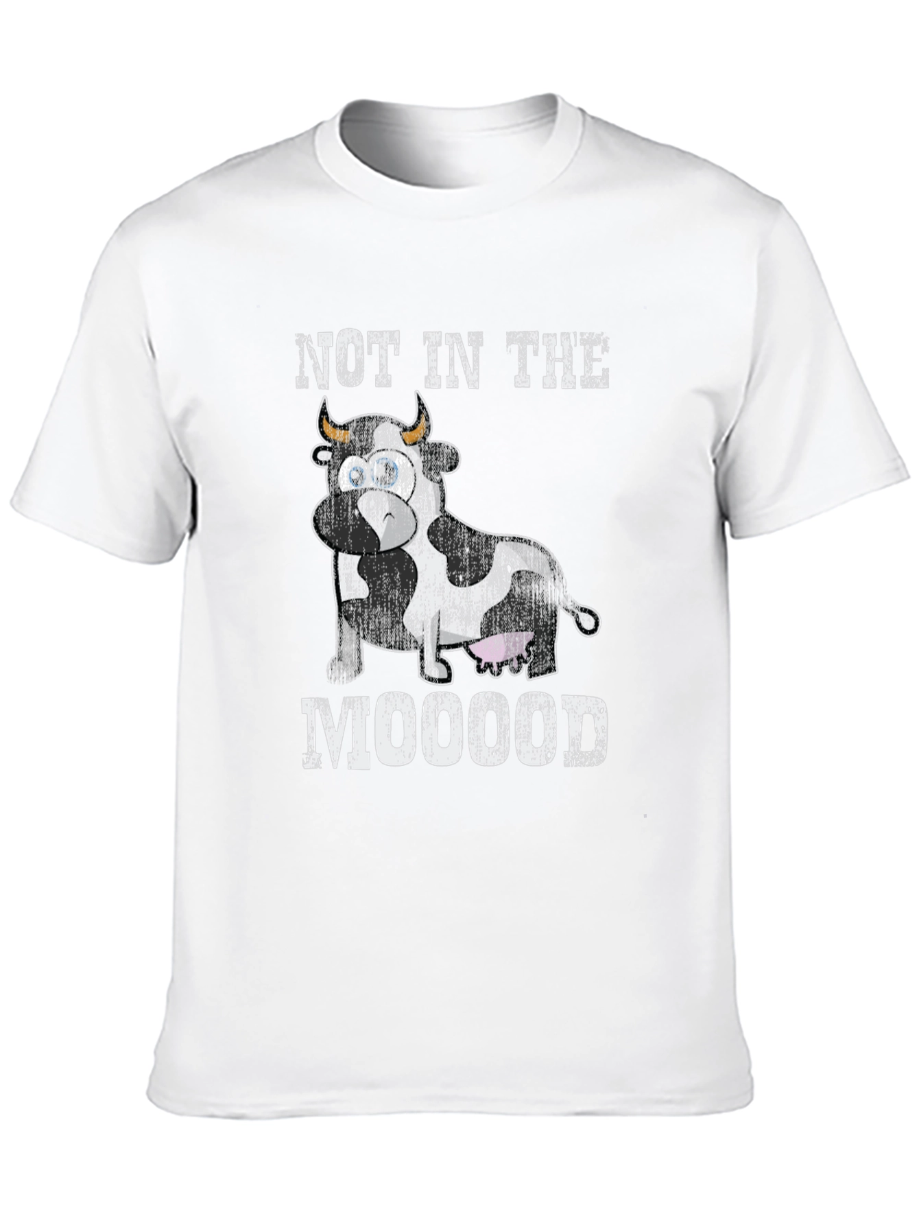 Not In The Mooood Funny Cow Graphic T-Shirt