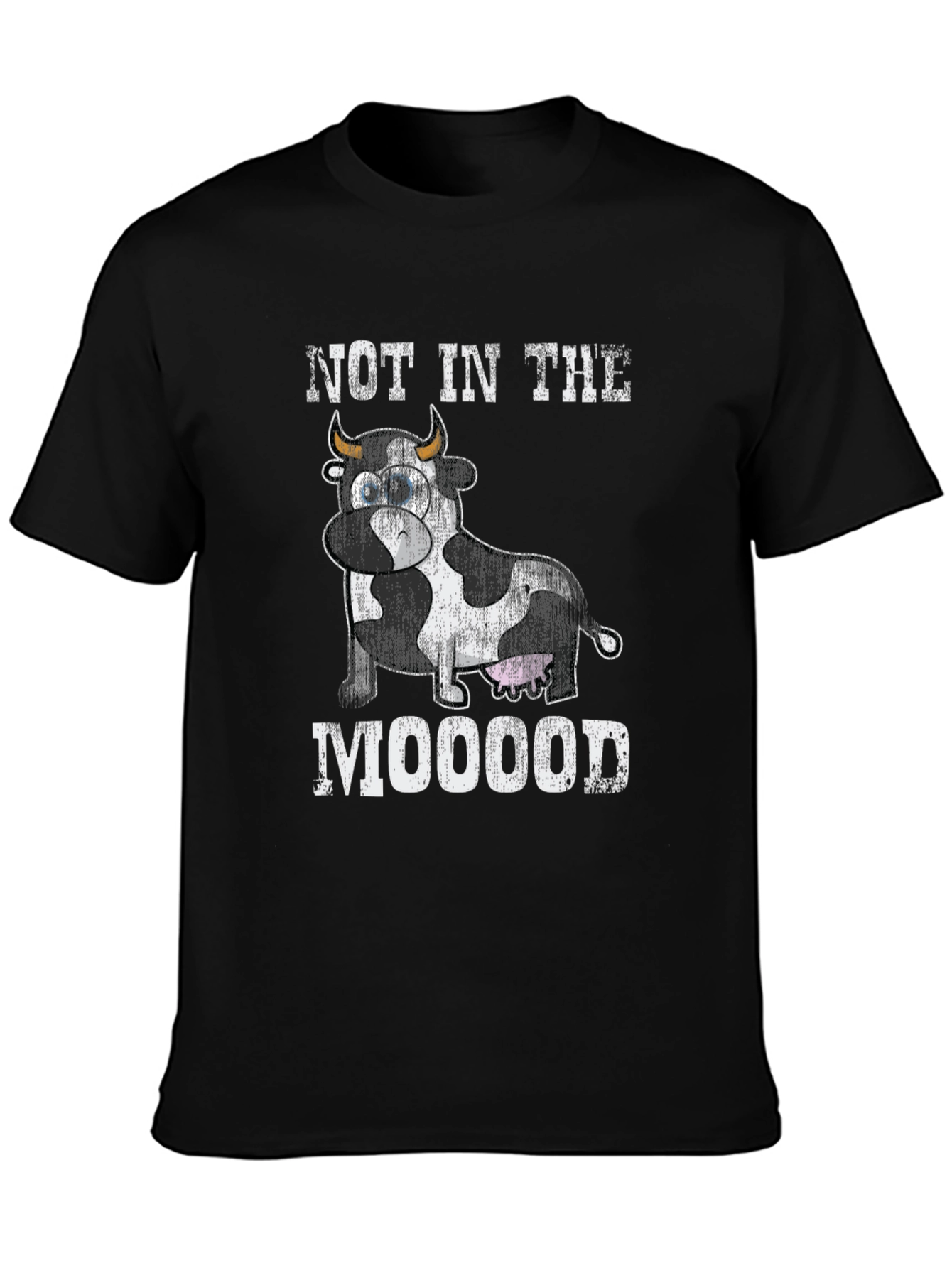 Not In The Mooood Funny Cow Graphic T-Shirt