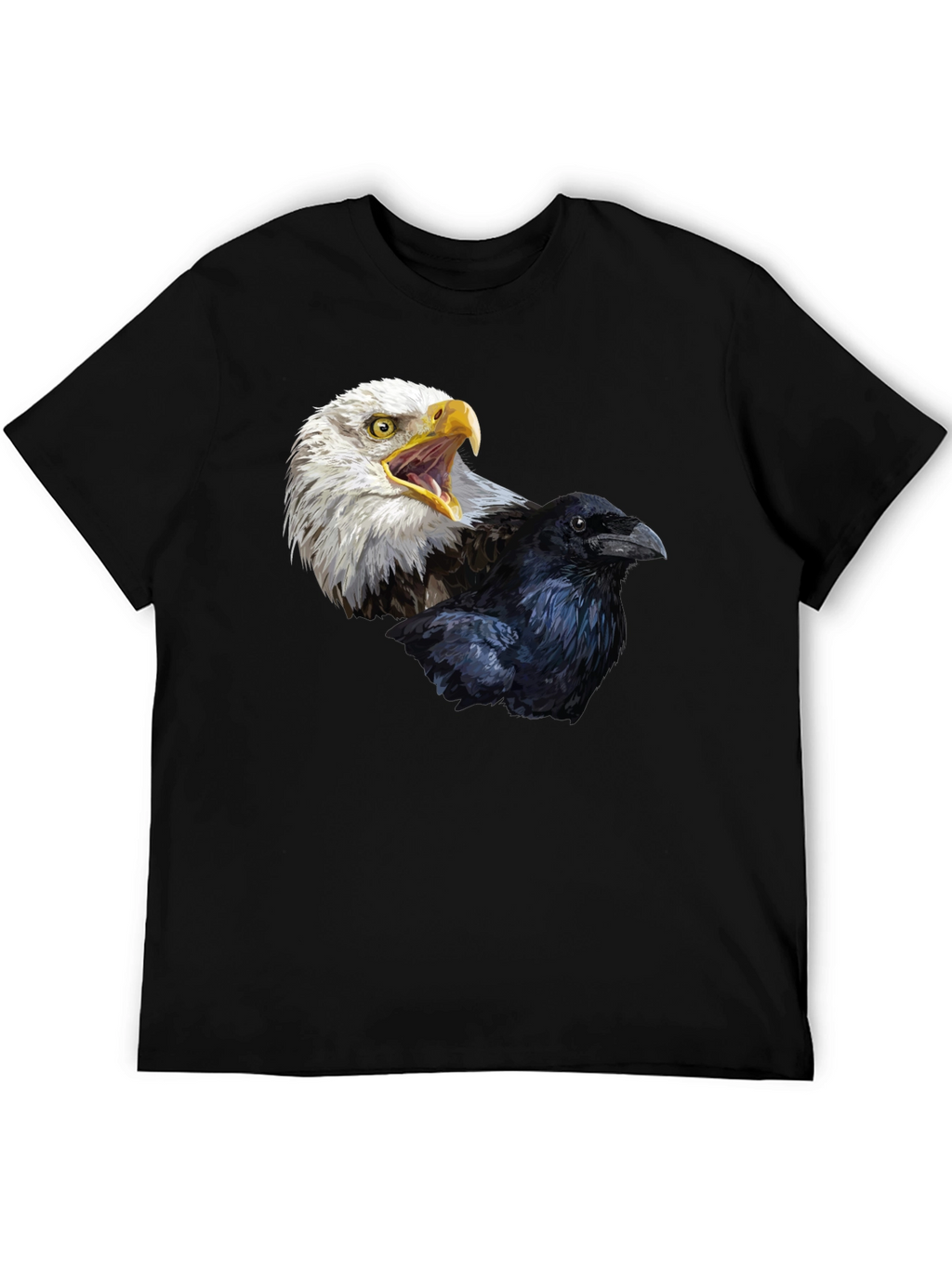 Eagle and Raven Graphic T-Shirt - Bold Bird Design