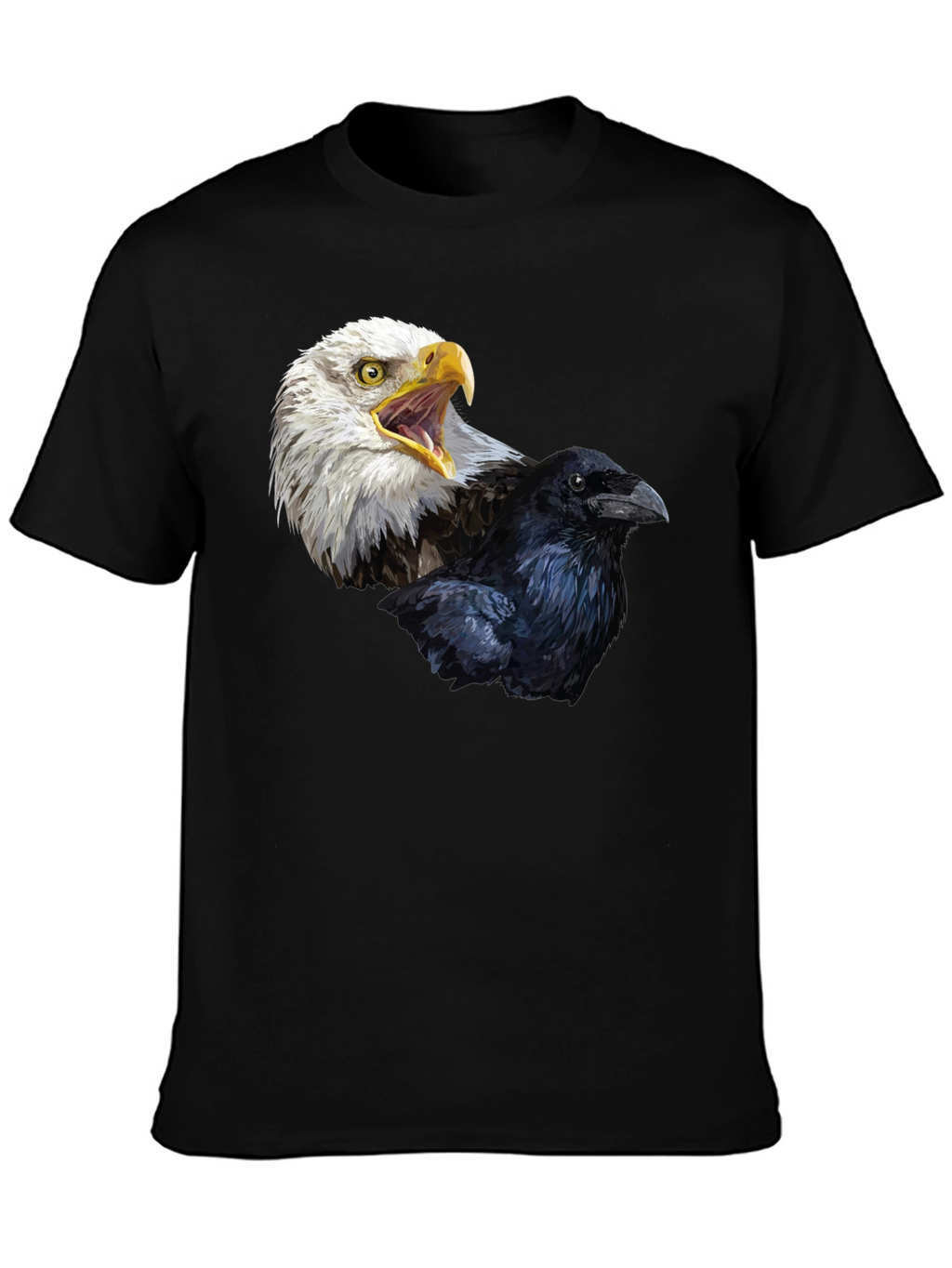 Eagle and Raven Graphic T-Shirt - Bold Bird Design