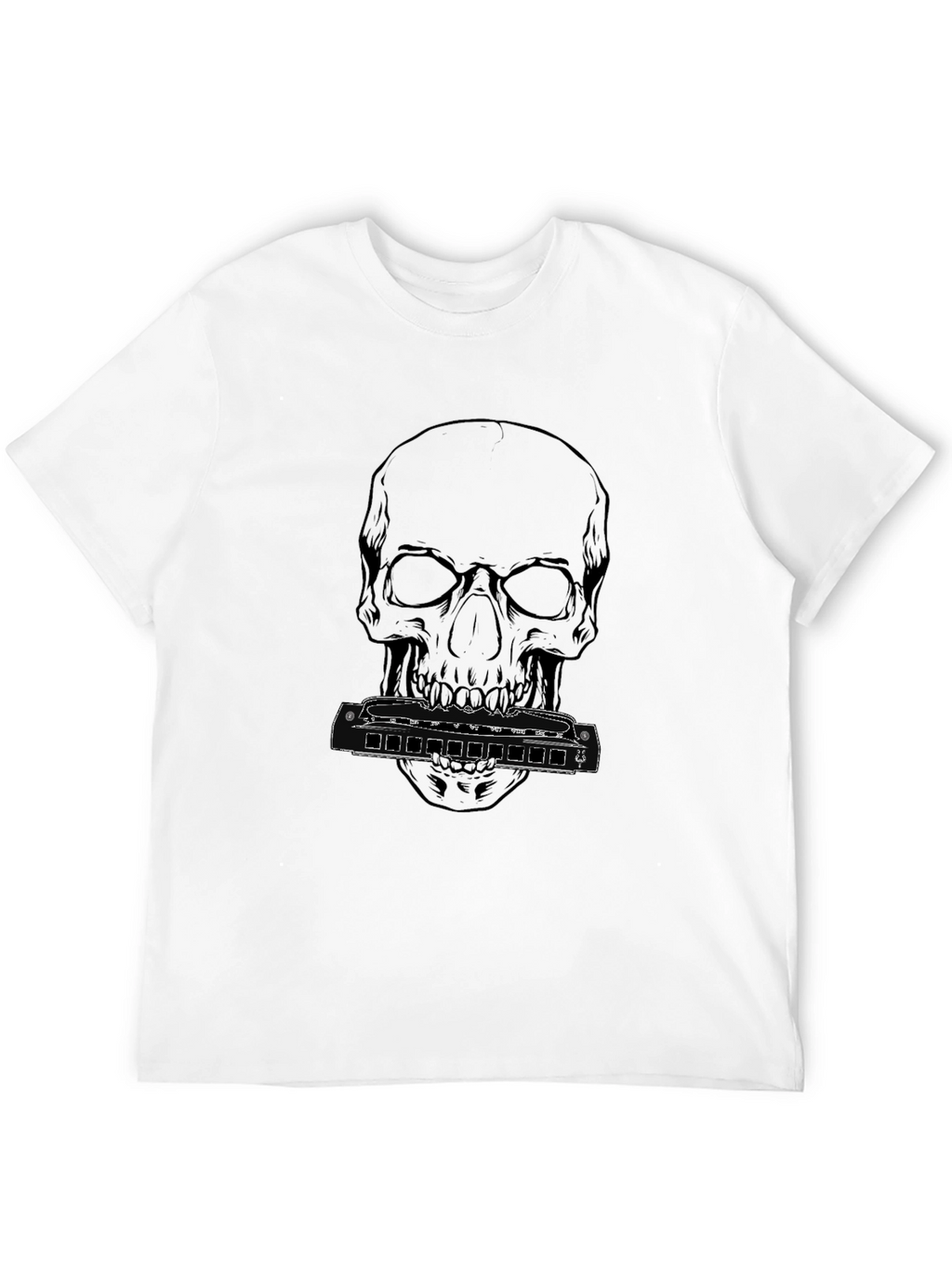 Skull & Harmonica Graphic T-Shirt