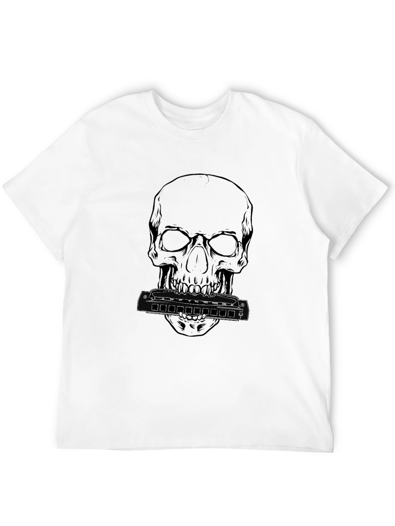 Skull & Harmonica Graphic T-Shirt