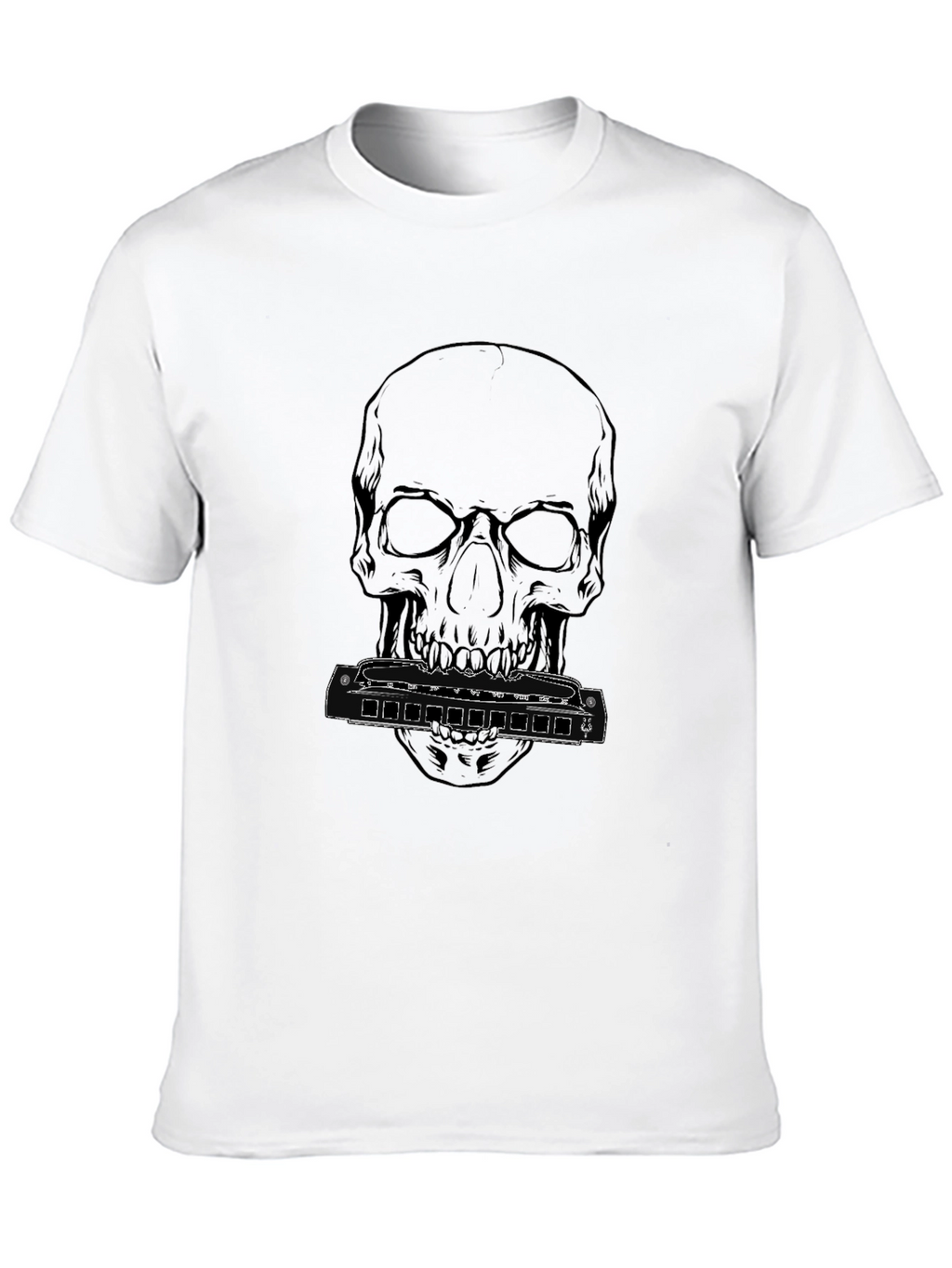 Skull & Harmonica Graphic T-Shirt