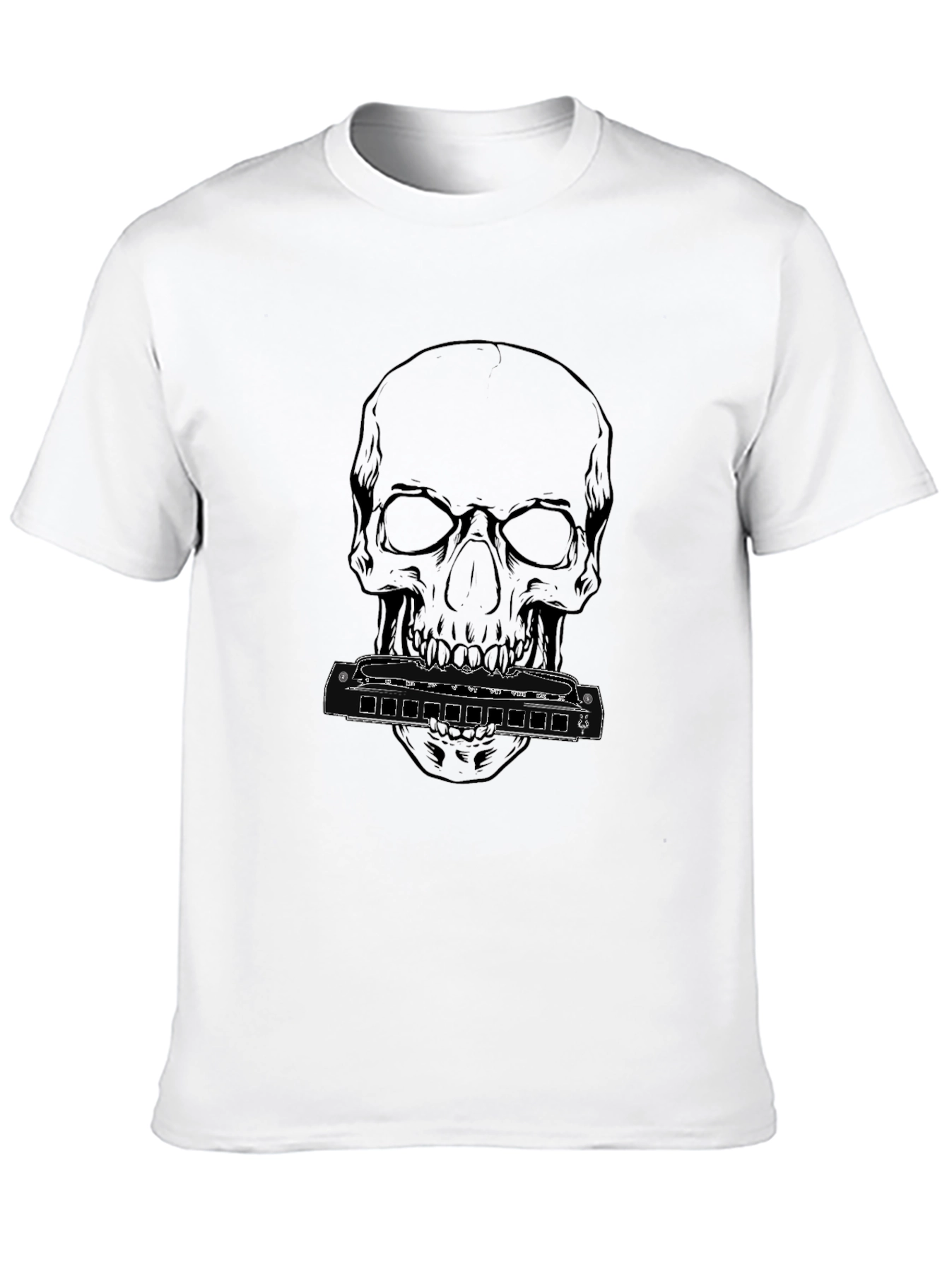 Skull & Harmonica Graphic T-Shirt