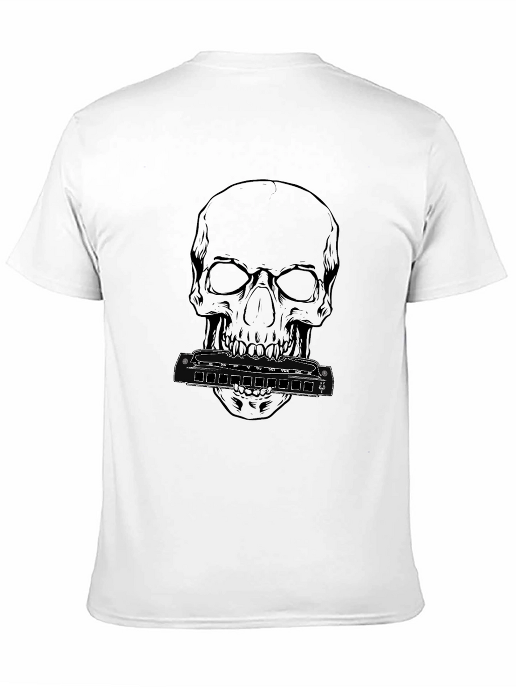 Skull & Harmonica Graphic T-Shirt