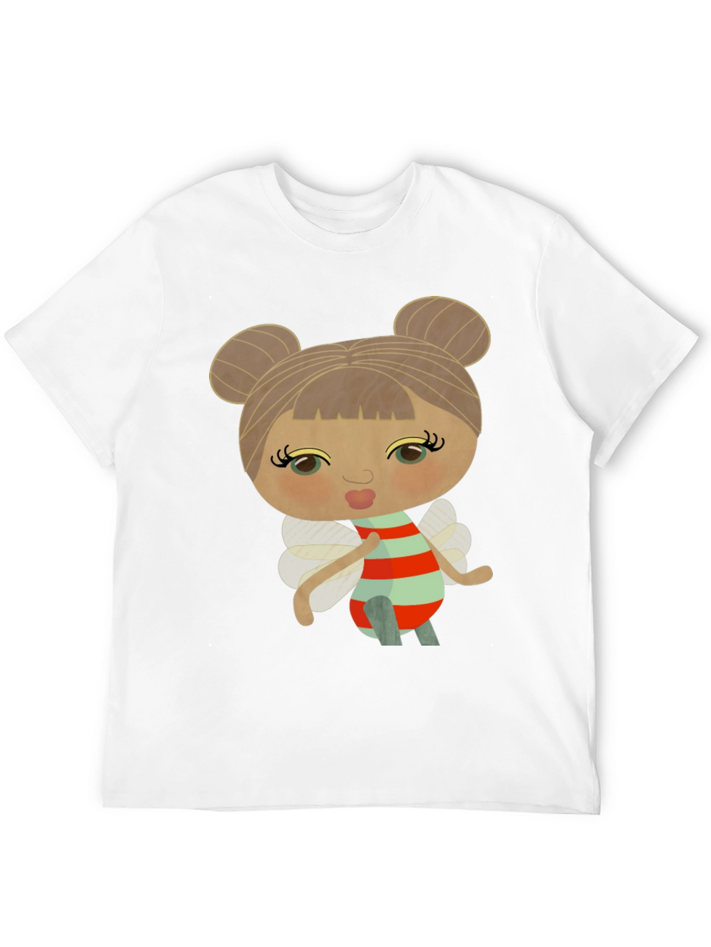 Cute Cartoon Fairy Graphic Black T-Shirt