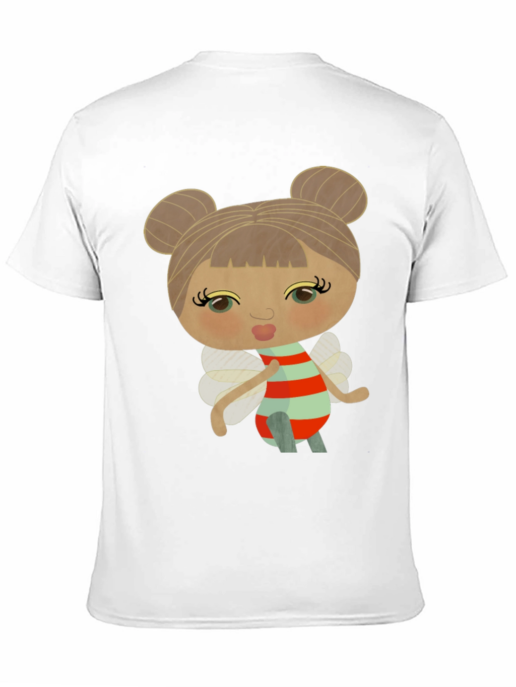 Cute Cartoon Fairy Graphic Black T-Shirt