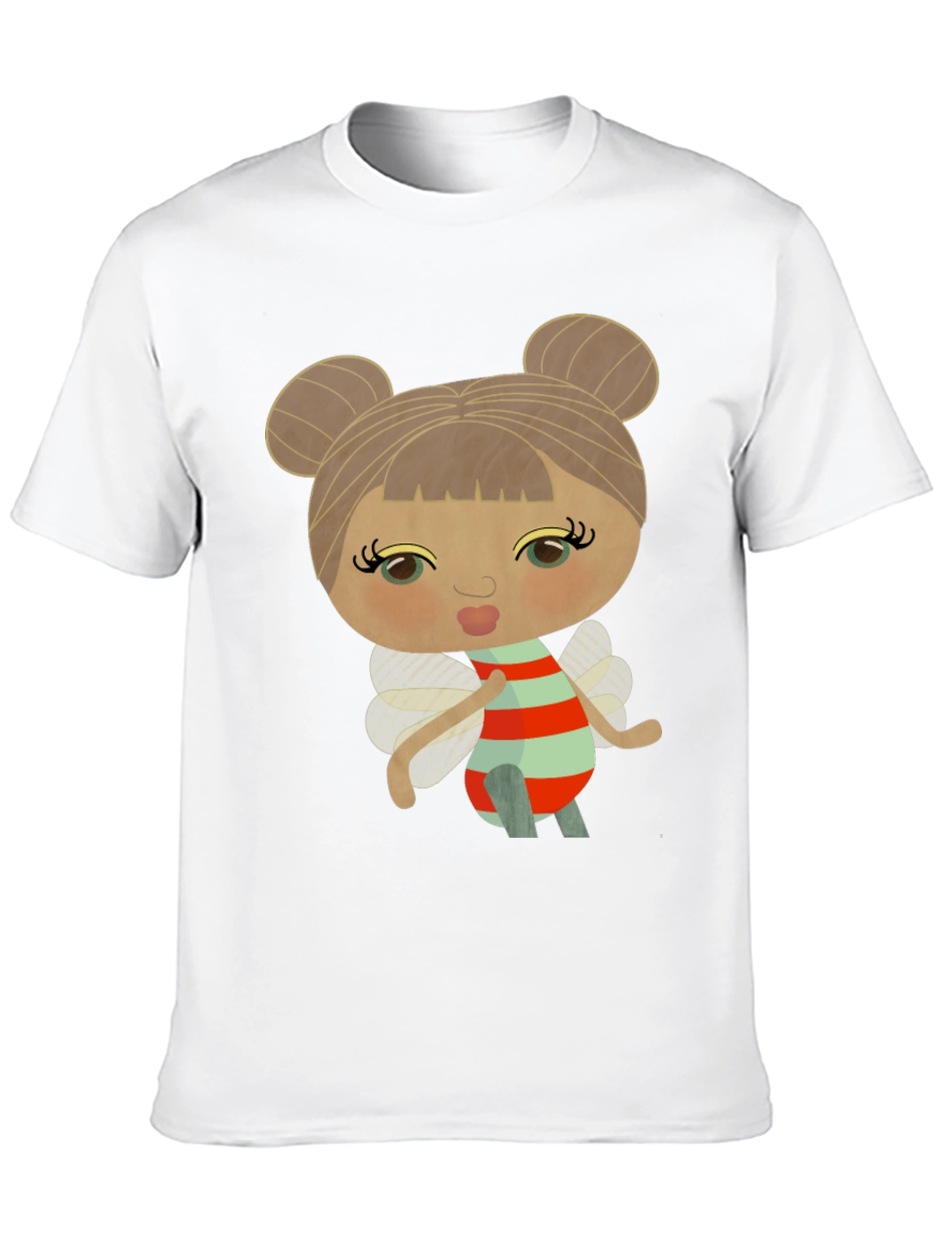 Cute Cartoon Fairy Graphic Black T-Shirt