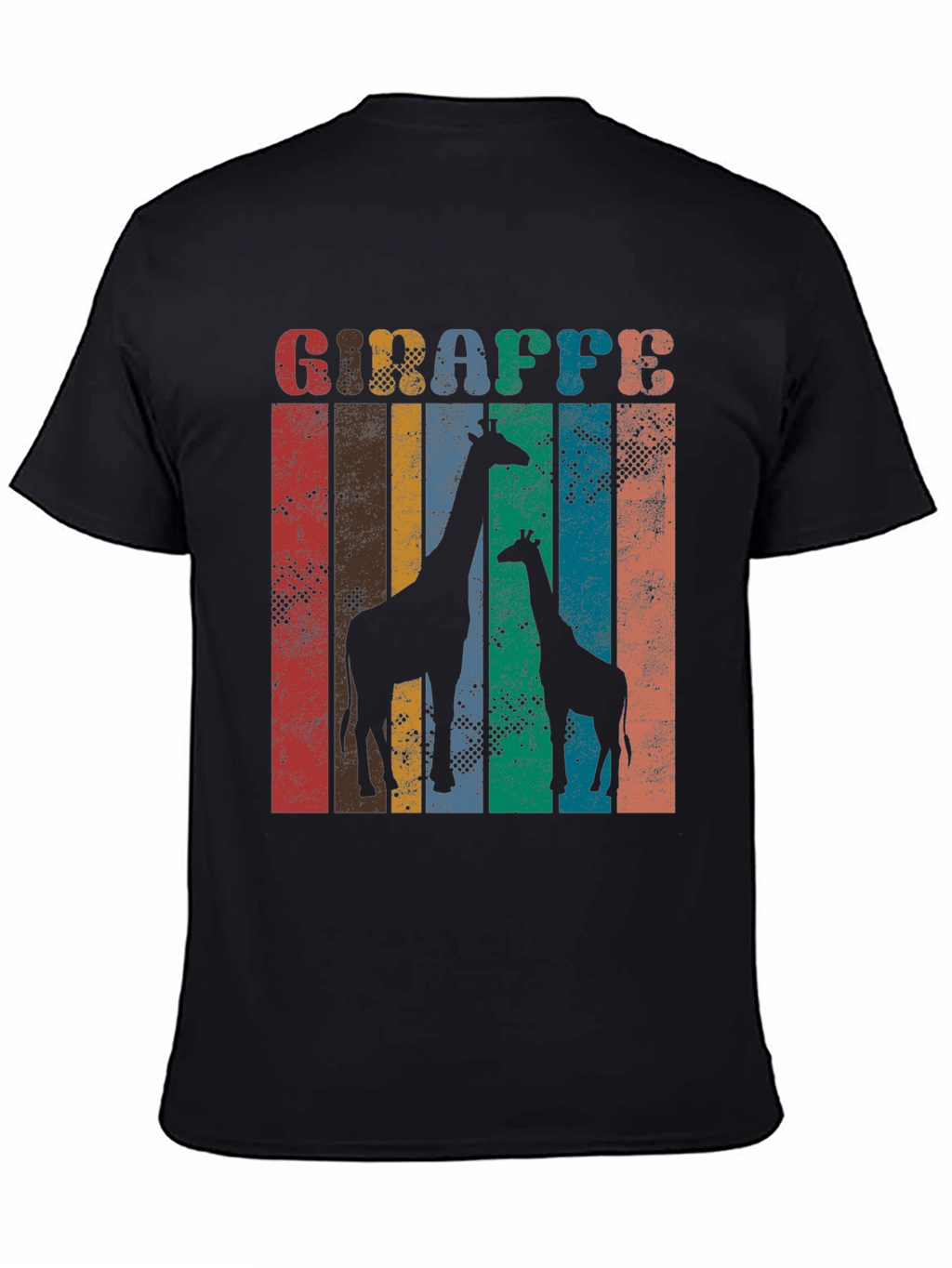 Retro Giraffe Graphic Print T-Shirt