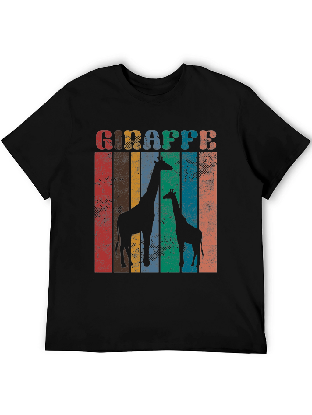 Retro Giraffe Graphic Print T-Shirt