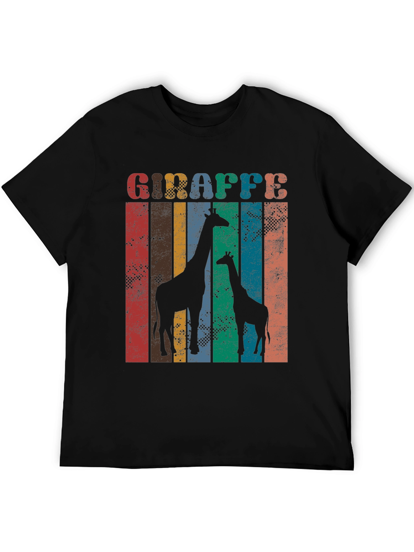 Retro Giraffe Graphic Print T-Shirt