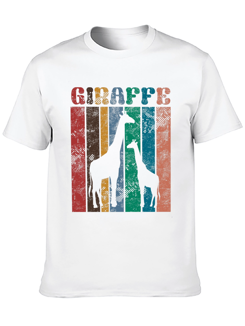 Retro Giraffe Graphic Print T-Shirt